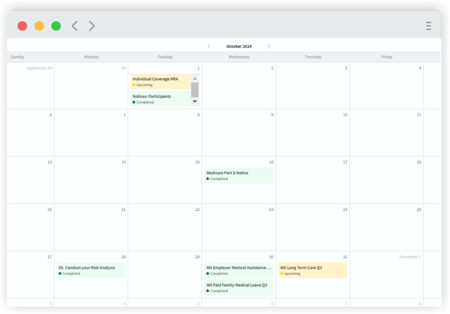 The Dashboard Calendar VIew