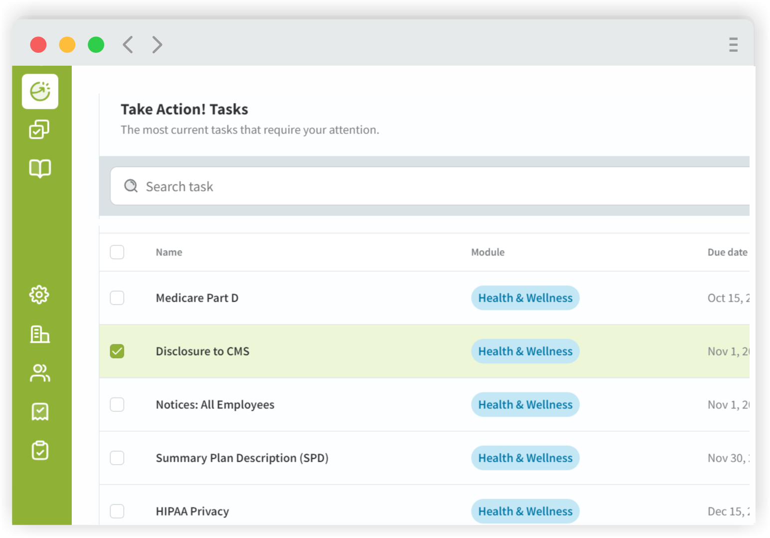 Dashboard Task List - No More Checklists